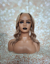 Load image into Gallery viewer, Ready to ship- U part topper 9/613,  ash brown light blonde clip in hair booster, volumiser, 16 inches long 6x6 inch
