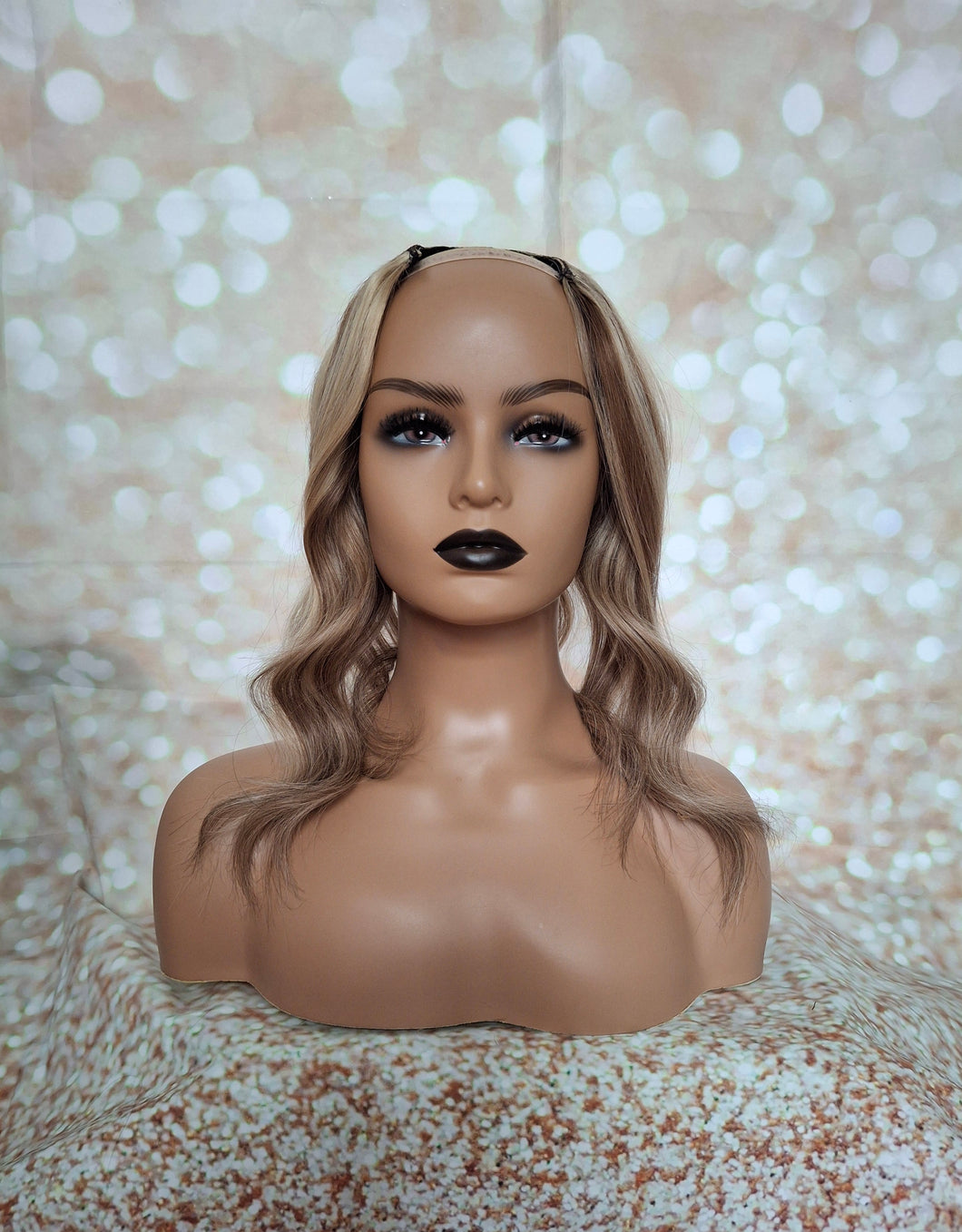 Ready to ship- U part topper 9/613,  ash brown light blonde clip in hair booster, volumiser, 16 inches long 6x6 inch