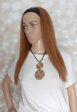 Charger l&#39;image dans la galerie, Ready to ship- Human hair headband wig, band fall, auburn brown, 16 inches long, straight