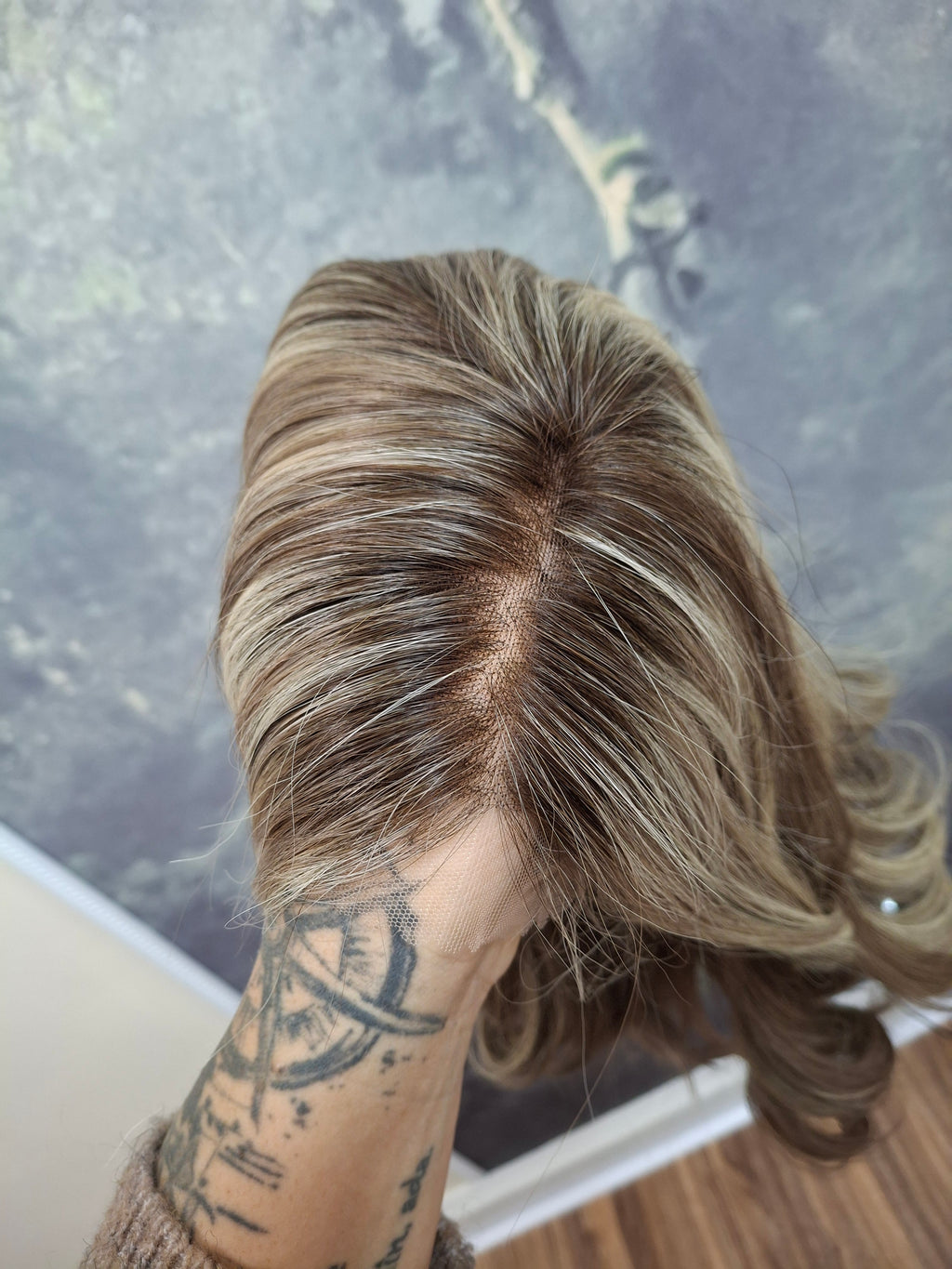 Ready to ship- Courtney lace top wig, medical, hair loss, high quality, realistic, ash and smoke, Medium