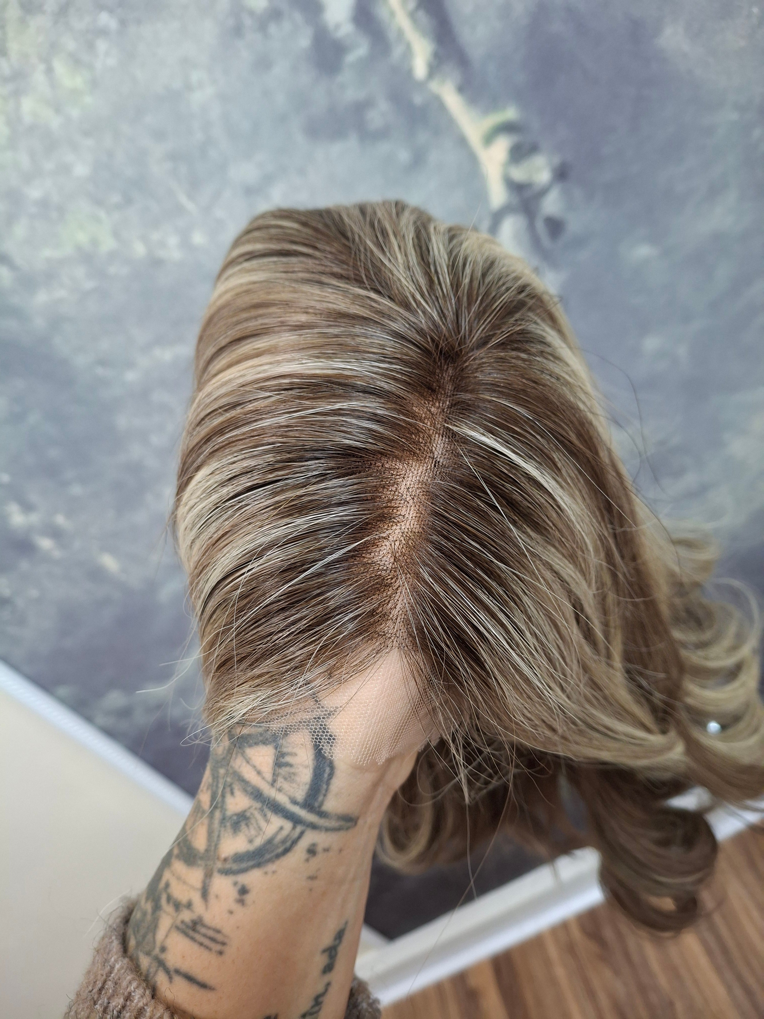 Ready to ship- Courtney lace top wig, medical, hair loss, high quality, realistic, ash and smoke, Medium