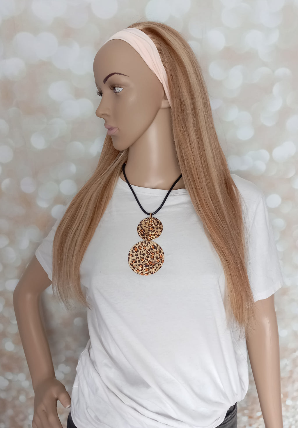 Ready to ship- Khloe Human hair headband wig, band fall, 8/613 blonde mix, 18 inches long, straight