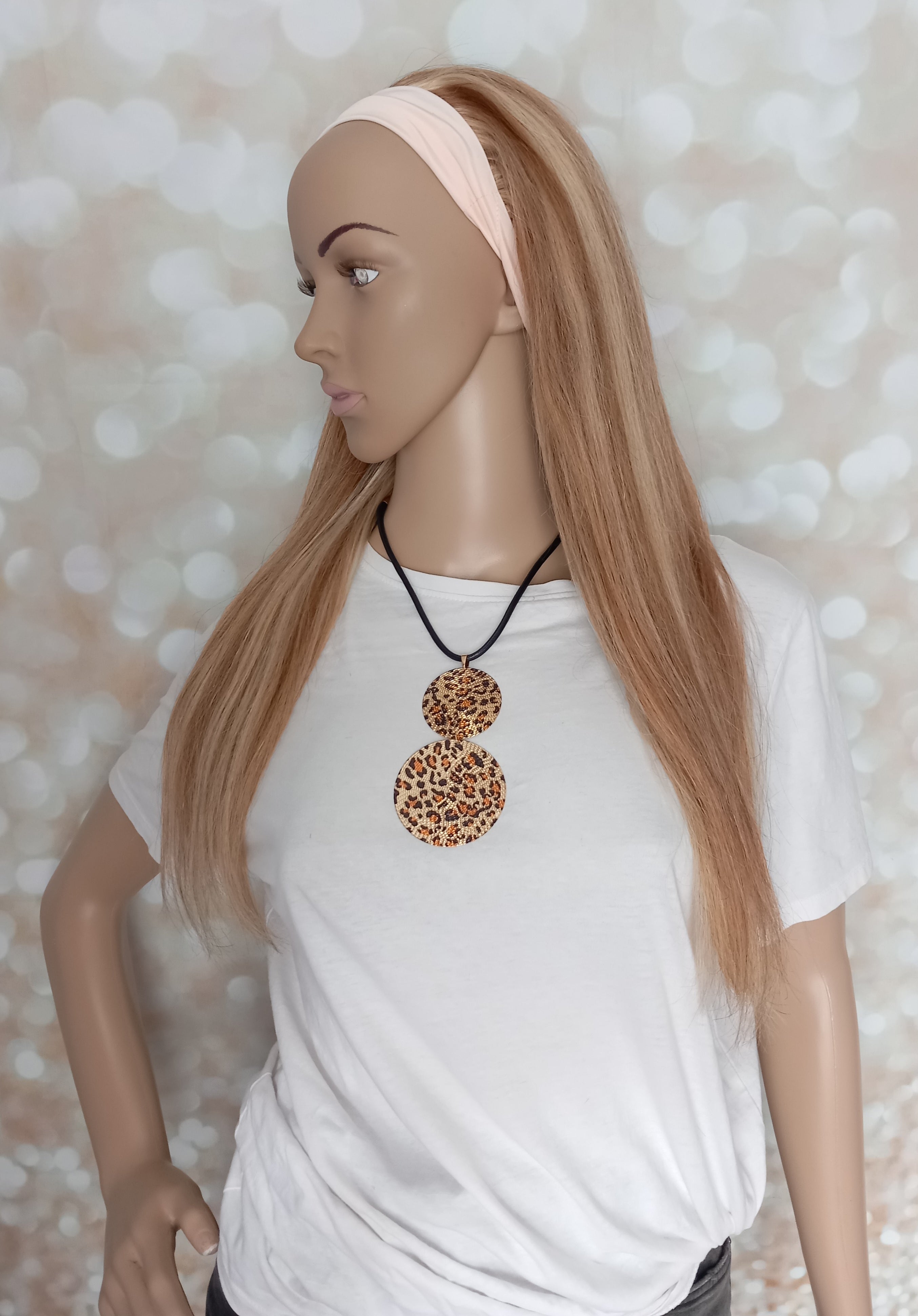 Ready to ship- Khloe Human hair headband wig, band fall, 8/613 blonde mix, 18 inches long, straight