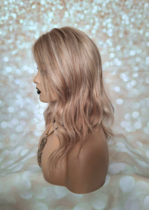 Ready to ship- Silk base lace front wig, medical, hair loss, high quality, realistic, light auburn brown, golden blonde, light blonde, Medium
