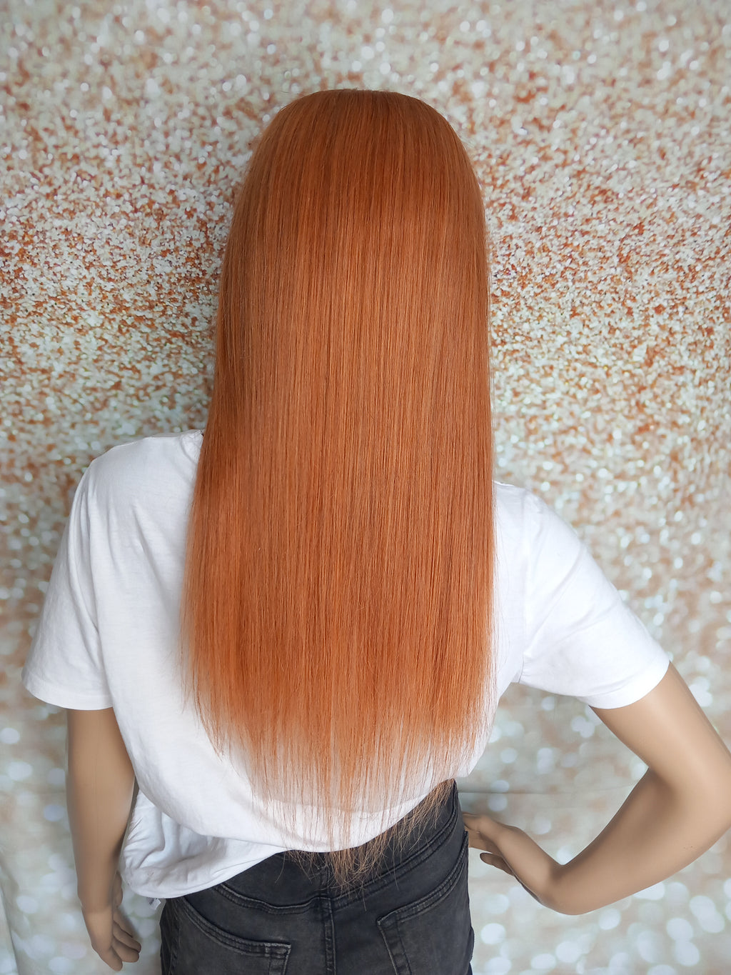 Ready to ship, Vibe U part wig, light auburn, 18 inches long, Medium size