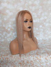 Load image into Gallery viewer, Ready to ship - human hair topper, silk and weft base, lace front, 16 inches long, choose shade