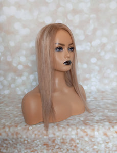 Ready to ship - human hair topper, silk and weft base, lace front, 16 inches long, choose shade