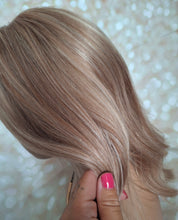 Load image into Gallery viewer, Ready to ship- Silk base lace front wig, medical, hair loss, high quality, realistic, light auburn brown, golden blonde, light blonde, Medium