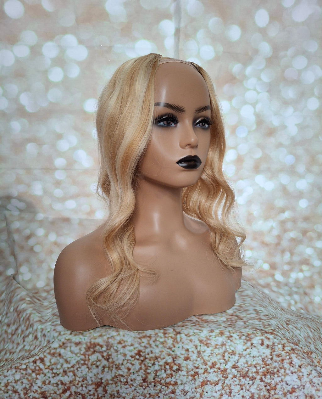 Ready to ship- U part topper 27/613,  strawberry blonde/ light blonde clip in hair booster, volumiser, 16 inches long 6x6 inch