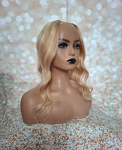 Load image into Gallery viewer, Ready to ship- U part topper 27/613,  strawberry blonde/ light blonde clip in hair booster, volumiser, 16 inches long 6x6 inch