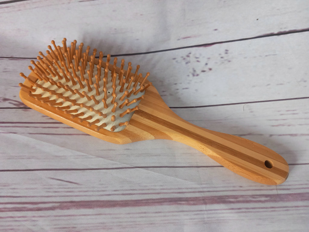 Bamboo paddle brush for detangling Hair extensions and wigs