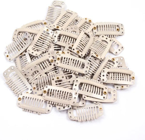 Hair extension clips- straight teeth, pack of 10- highest quality, black, beige, brown, dark brown