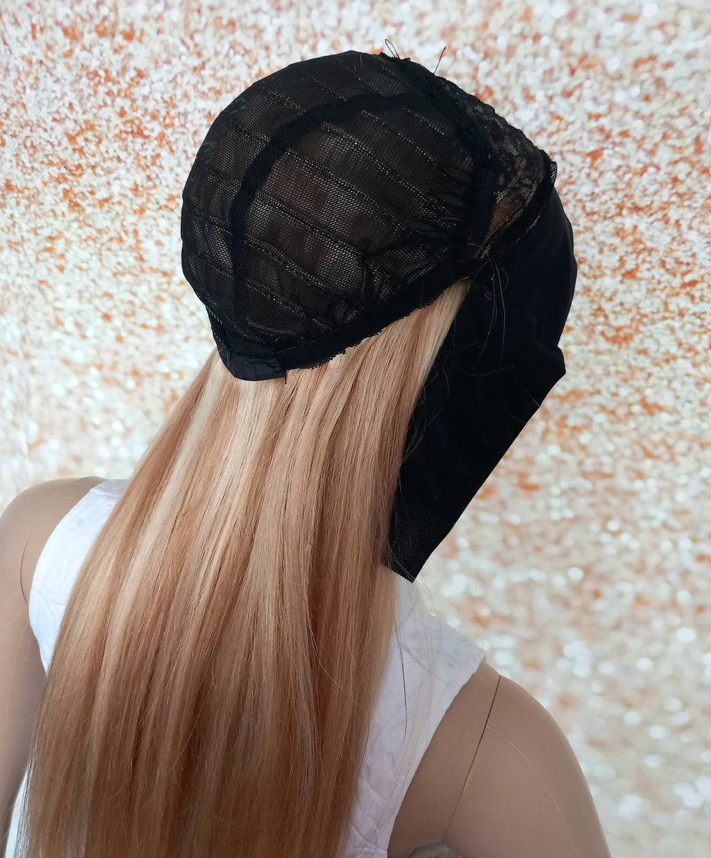 Ready to ship- Khloe Human hair headband wig, band fall, 18/613 blonde mix, 18 inches long, straight