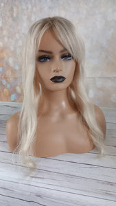Immediate despatch- Silk base topper, virgin human hair, 60- light blonde, light root 20 inches long