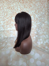 Charger l&#39;image dans la galerie, Ready to ship-lace base natural black human hair topper, fringe, bangs