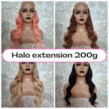 Load image into Gallery viewer, Vibe Halo extension, Human hair, choose shade, 16/18/20 inches long, 200g