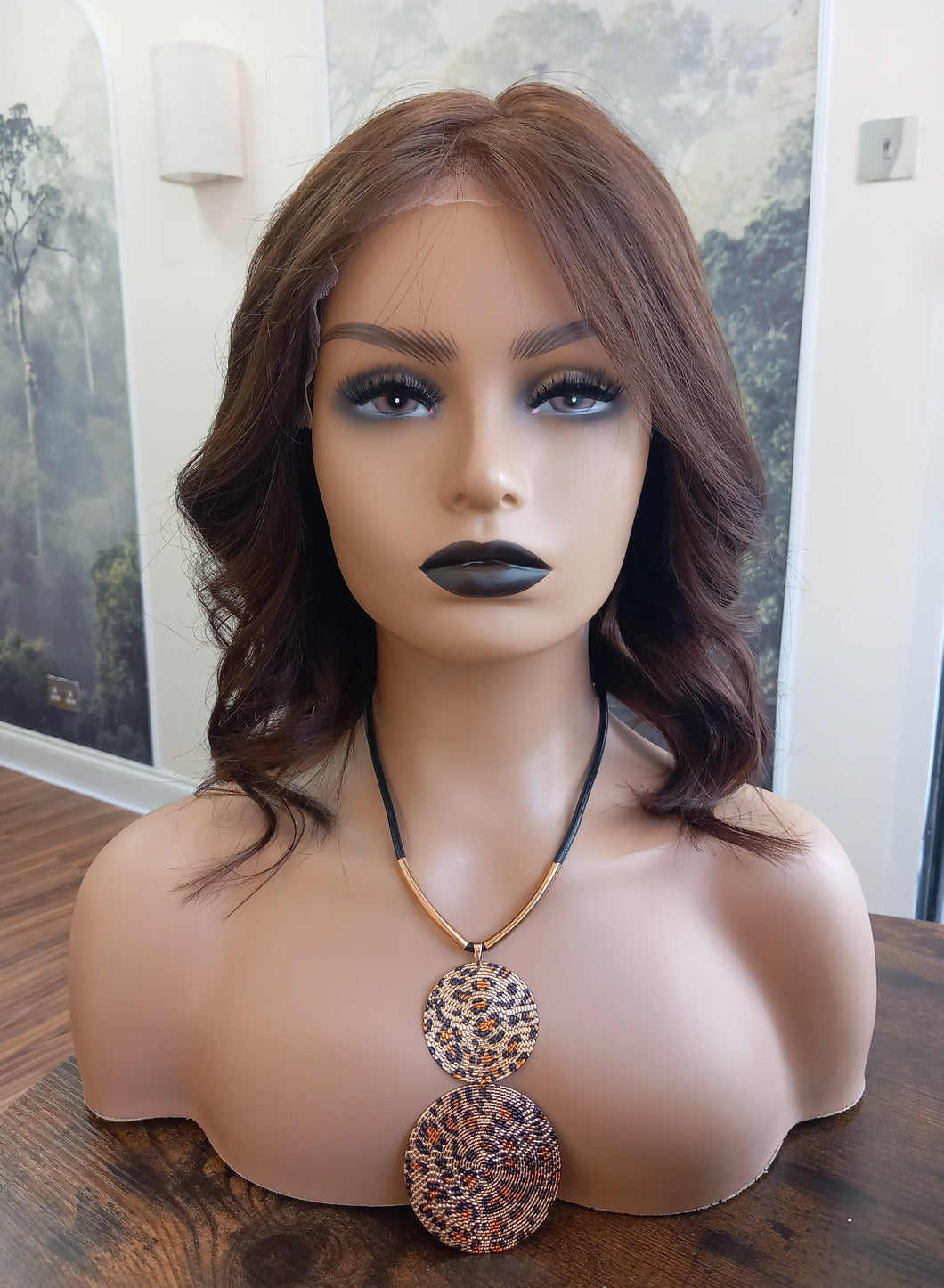Ready to ship- Silk base lace front wig, medical, hair loss, high quality, realistic, dark brunette, Medium