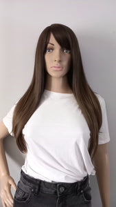 Immediate despatch- balayage Fibre wig, synthetic, fringe, bangs, 15 inches long