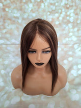 Load image into Gallery viewer, Ready to ship- Silk base lace front wig, medical, hair loss, high quality, realistic, brunette balayage, Medium