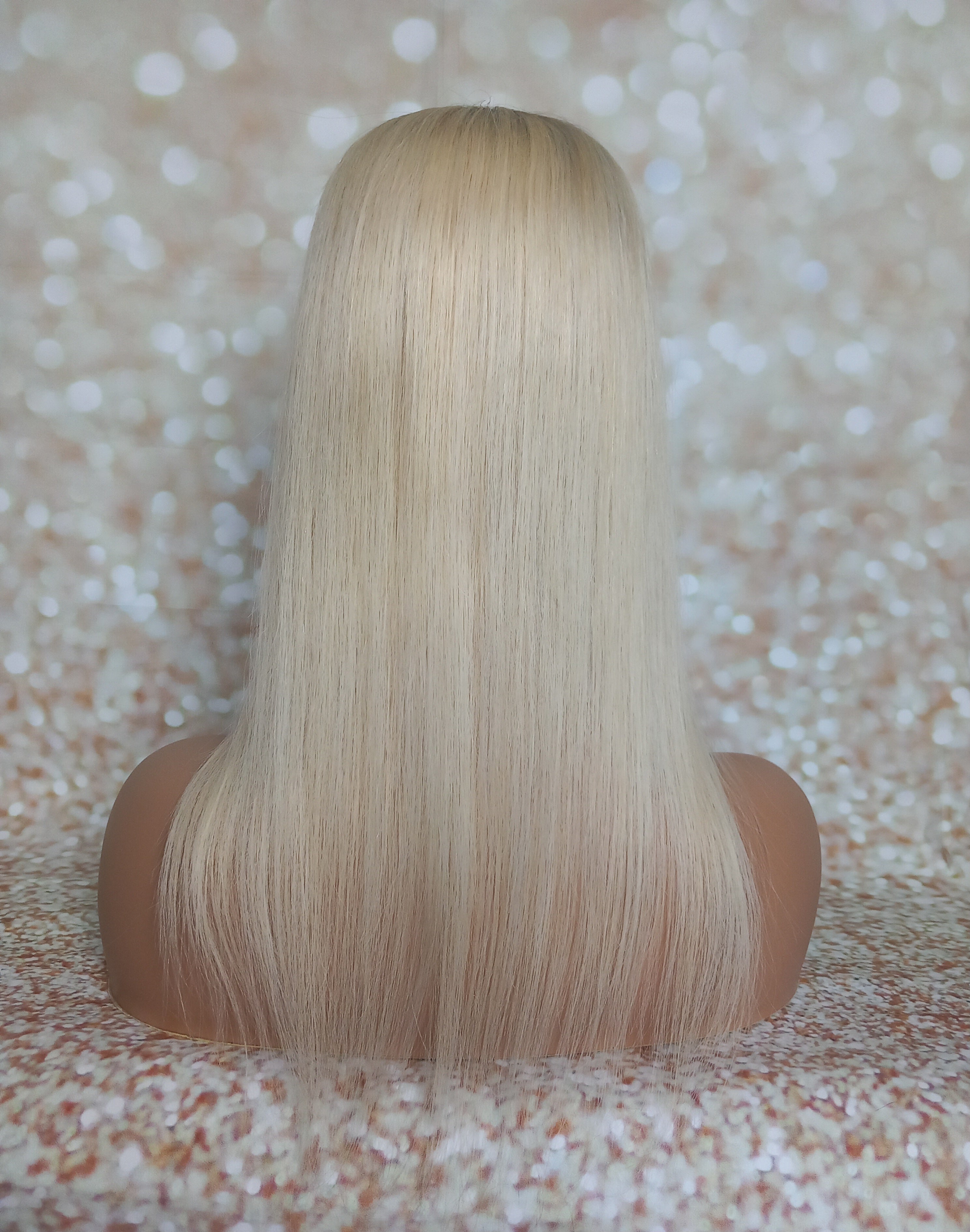 Ready to ship- Silk base topper , lightest blonde with light root, 5x6 inch, 18 inches long