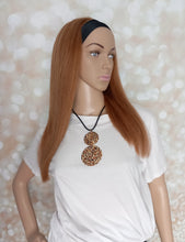 Charger l&#39;image dans la galerie, Ready to ship- Human hair headband wig, band fall, auburn brown, 16 inches long, straight