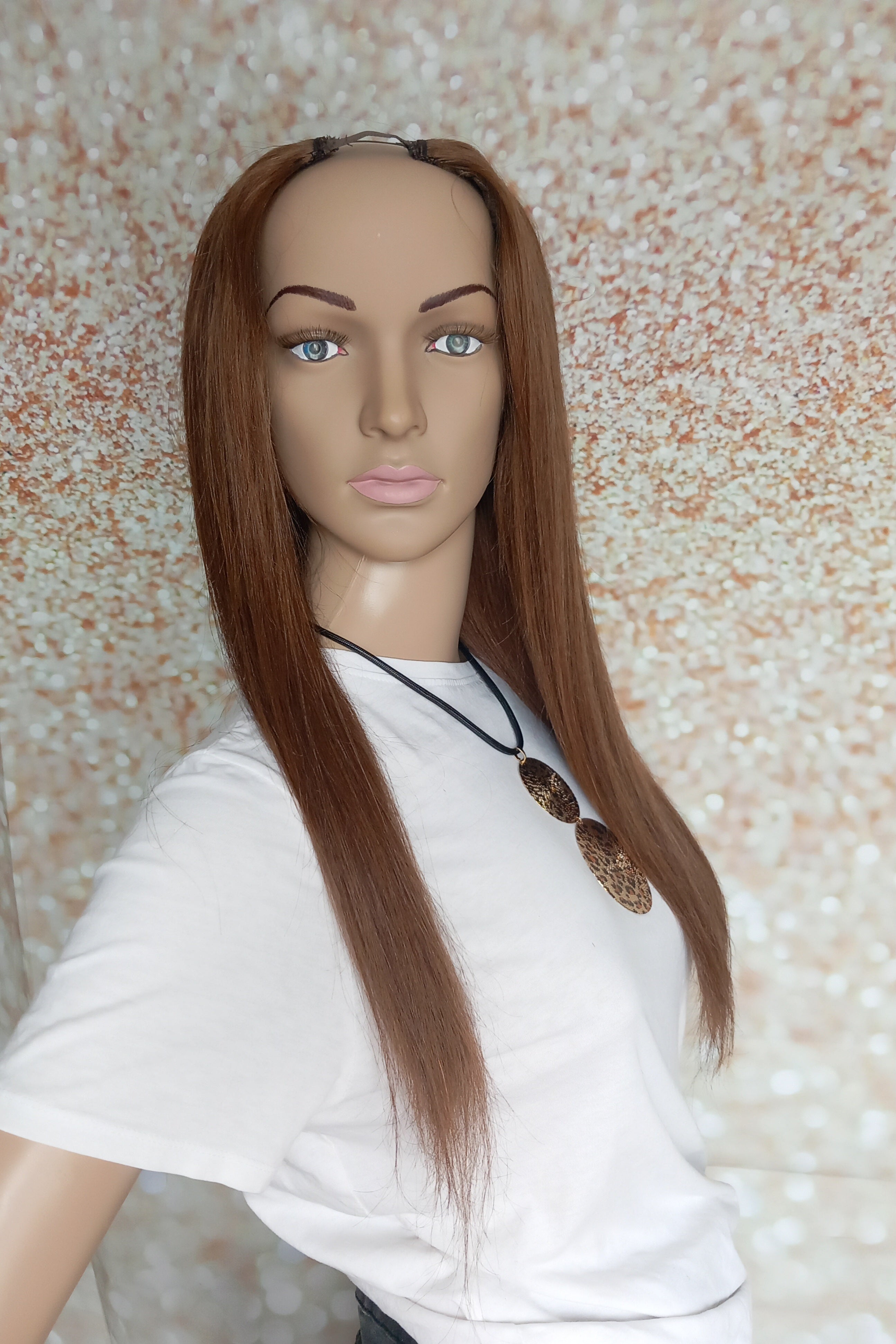 Ready to ship, Vibe U part wig, dark brown, 18 inches long, Medium size