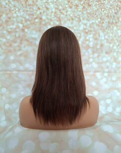 Ready to ship- Silk base lace front wig, medical, hair loss, high quality, realistic, brunette balayage, Medium