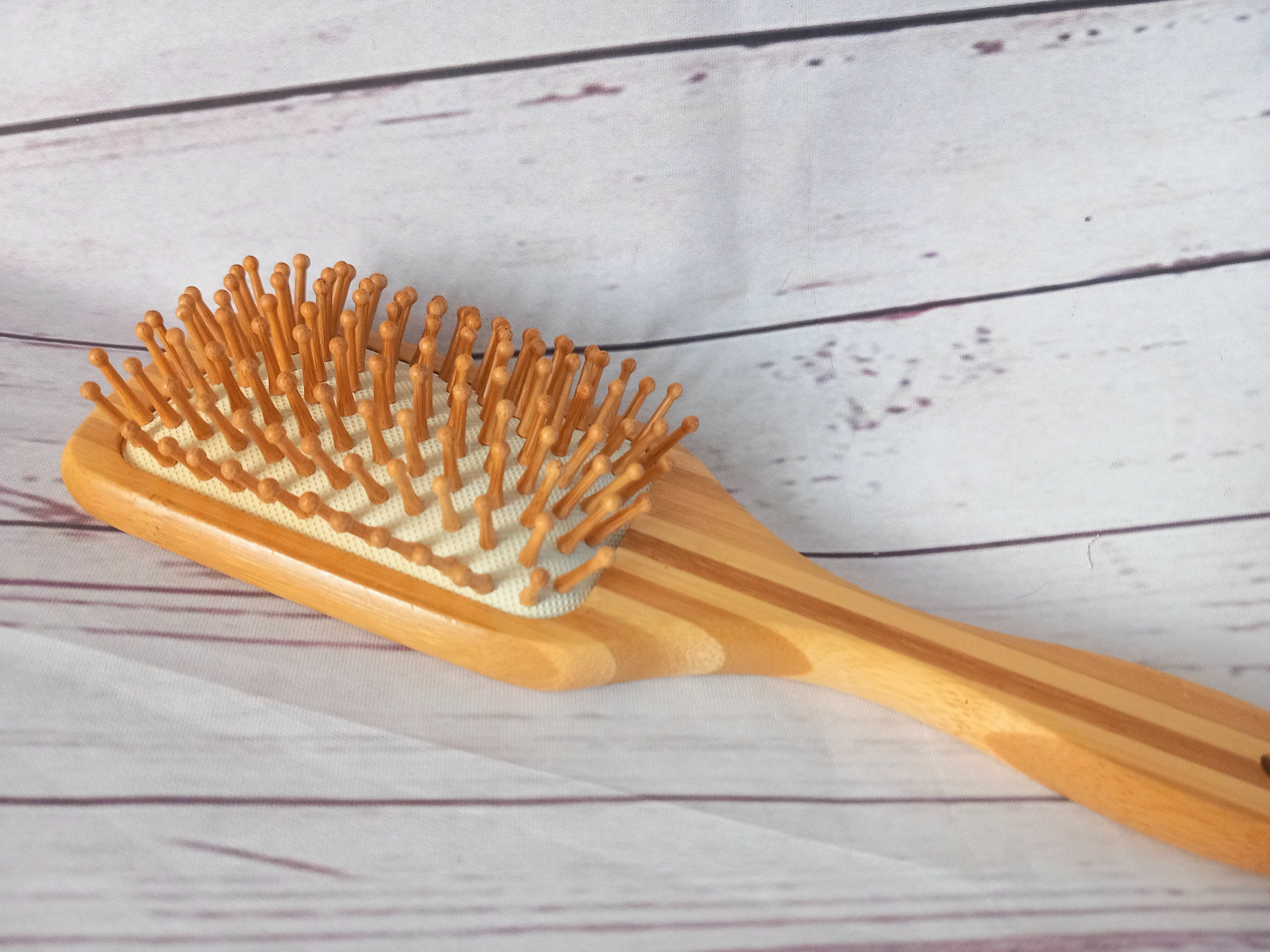 Bamboo paddle brush for detangling Hair extensions and wigs