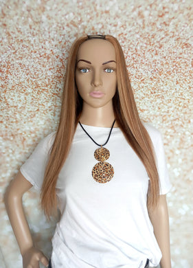 Ready to ship, Vibe U part wig, dark brown/ strawberry blonde, 18 inches long, Medium size