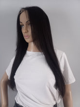 Load image into Gallery viewer, Immediate despatch- Human hair wig, natural black, lace front, colour 1b virgin hair, full to ends