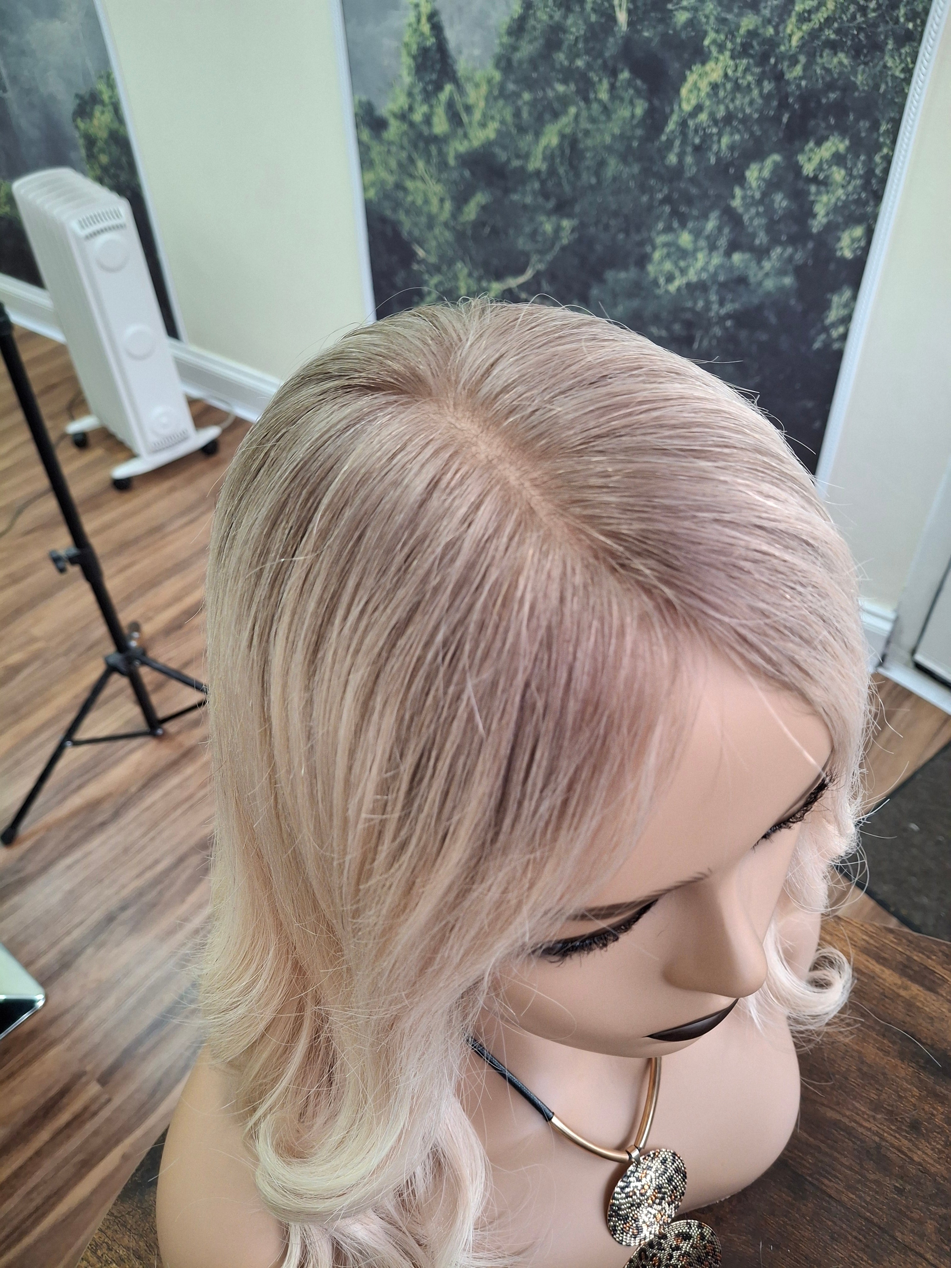 Ready to ship- Lila Silk base lace front wig, medical, hair loss, high quality, realistic, lightest blonde, Medium