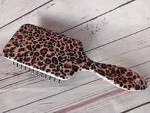 Load image into Gallery viewer, Animal print paddle brush for detangling Hair extensions and wigs