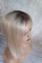 Load image into Gallery viewer, Silk base topper, virgin human hair, 60- light blonde, light root 12/14/16/18 inch