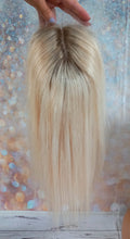 Charger l&#39;image dans la galerie, Base en soie, cheveux humains vierges, 613- blond clair, racine claire 12/14/16/18 pouces