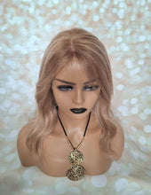 Load image into Gallery viewer, Ready to ship- Silk base lace front wig, medical, hair loss, high quality, realistic, light auburn brown, golden blonde, light blonde, Medium
