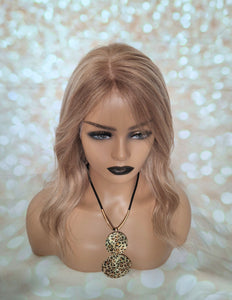 Ready to ship- Silk base lace front wig, medical, hair loss, high quality, realistic, light auburn brown, golden blonde, light blonde, Medium