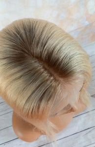 Silk base topper, virgin human hair, 613- light blonde, light root 12/14/16/18 inch