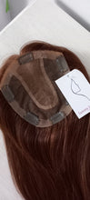 Load image into Gallery viewer, Ready to ship- Human hair topper, silk and lace base, 4,  dark brown, 14 inches long