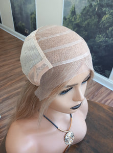 Ready to ship- Silk base lace front wig, medical, hair loss, high quality, realistic, light auburn brown, lightest blonde, Medium