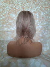 Charger l&#39;image dans la galerie, Ready to ship- silk base human hair topper, 12 inches long, ash brown, ice blonde