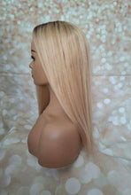 Load image into Gallery viewer, Ready to ship- Silk base topper , ash blonde/ light blonde with light root, 5x6 inch, 18 inches long