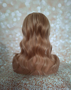 Ready to ship- U part topper 8/613,  light warm brown light blonde clip in hair booster, volumiser, 18 inches long 6x6 inch