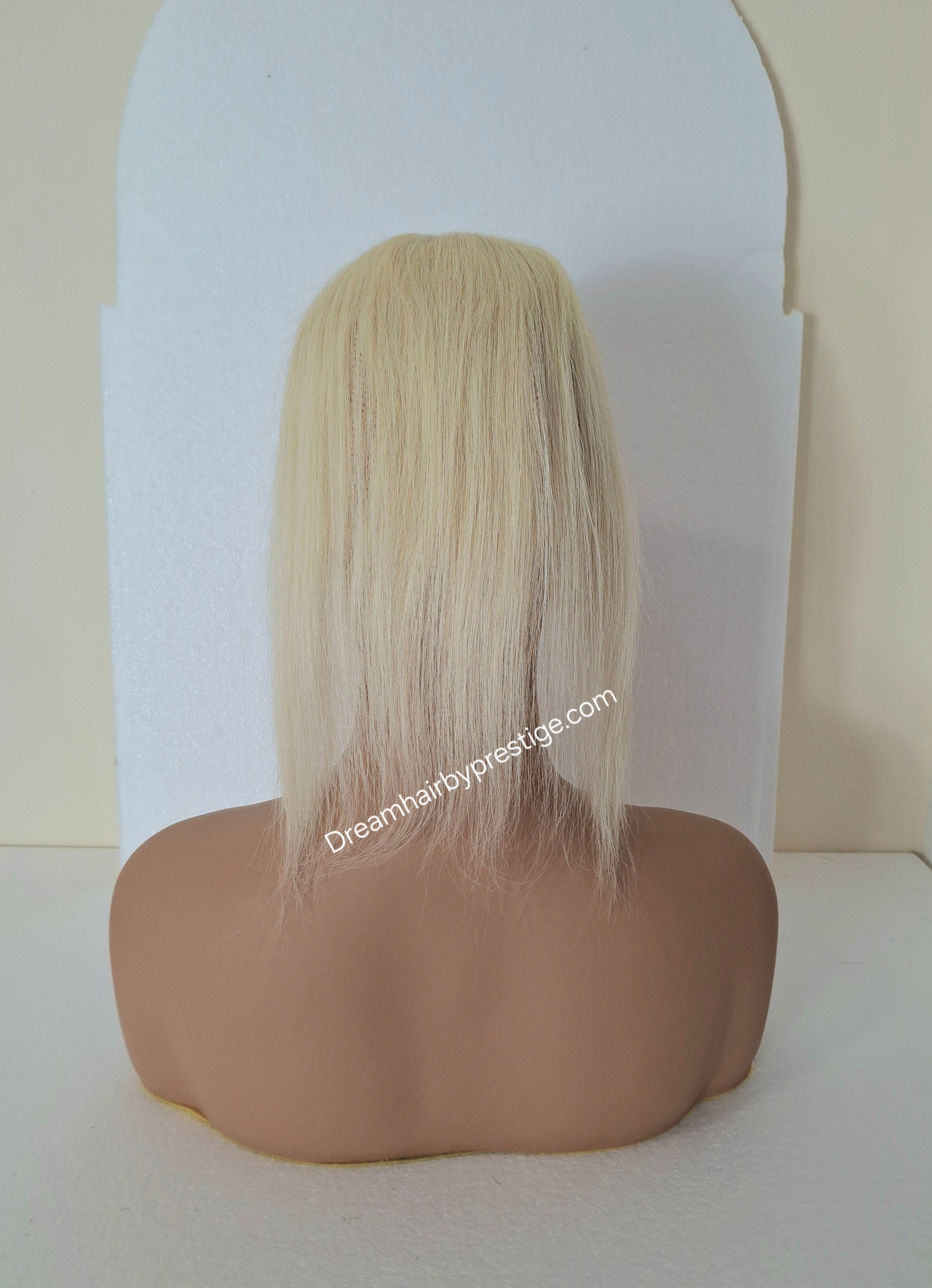 Betty- Lace and weft base human hair topper, 12 inches long, light blonde