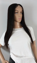 Load image into Gallery viewer, Immediate despatch- Silk base topper, virgin human hair, black 1b 20 inches long