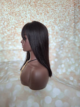 Charger l&#39;image dans la galerie, Ready to ship-lace base natural black human hair topper, fringe, bangs