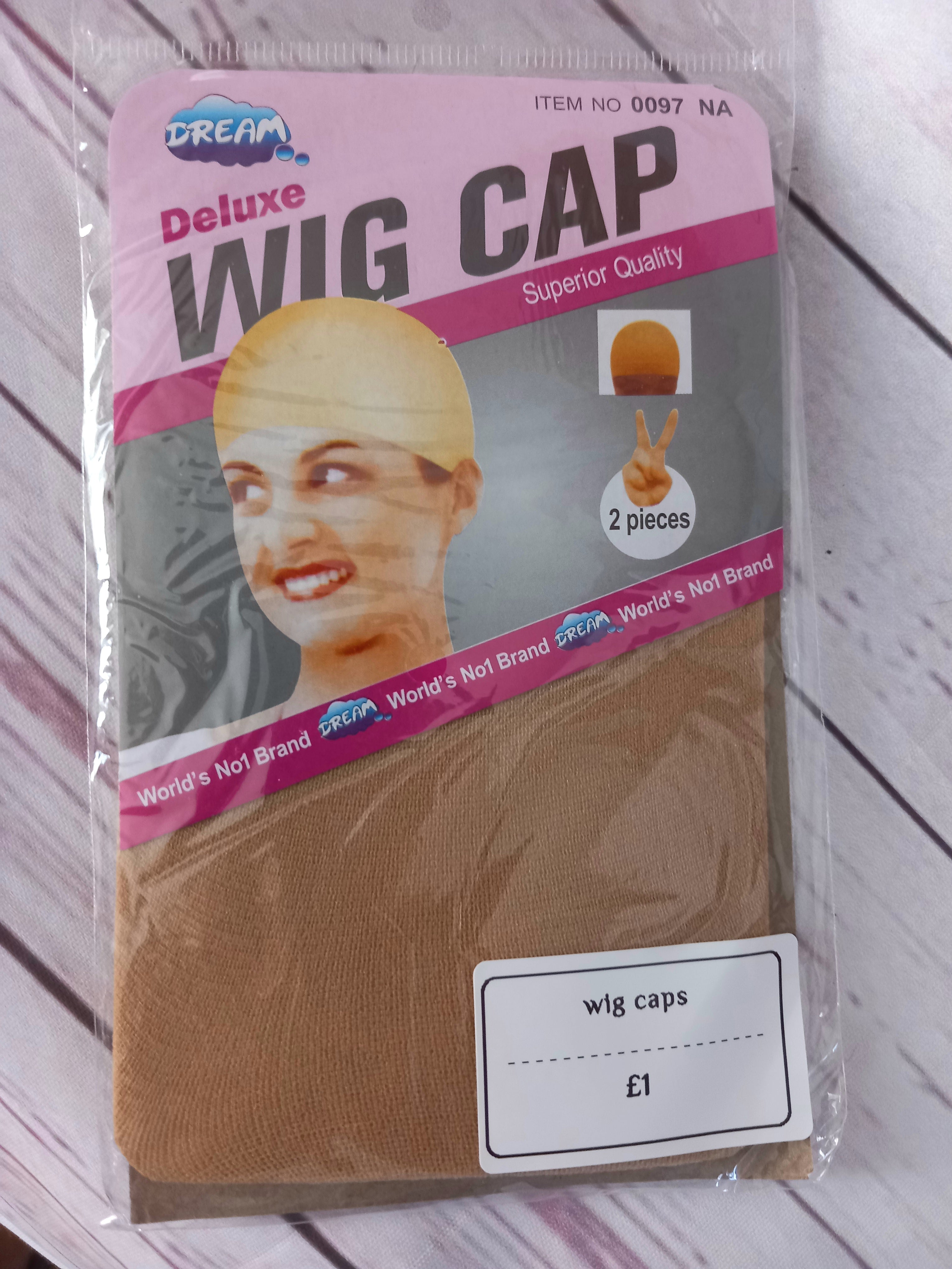 Stocking wig caps, pack of 2 stretch cap, beige,