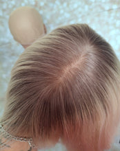 Load image into Gallery viewer, Ready to ship- Silk base lace front wig, medical, hair loss, high quality, realistic, lightest blonde, fringe, Medium
