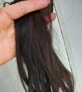 Human hair clip in U part wig- #1b/2- natural black/darkest warm brown- 14 inches long