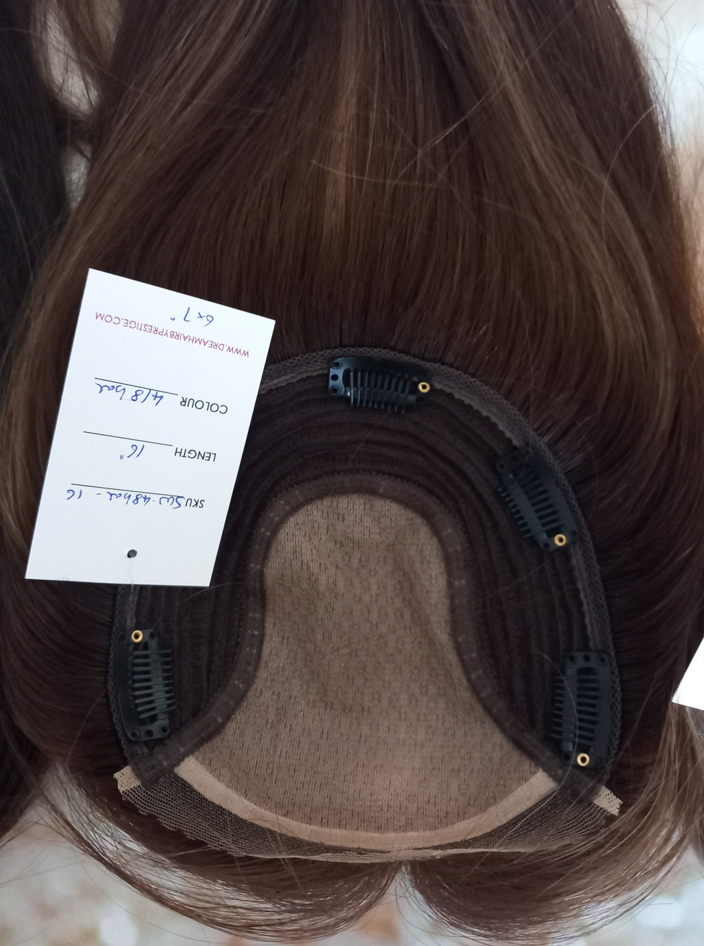 Ready to ship - Bella quality human hair topper, silk and weft base, lace front, 16 inches long, mocha balayage