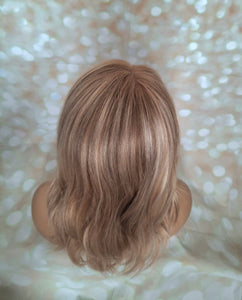 Ready to ship- Silk base lace front wig, medical, hair loss, high quality, realistic, light auburn brown, golden blonde, light blonde, Medium